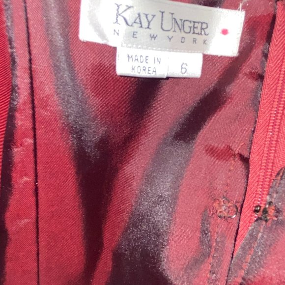 Kay Unger | Red Velvety Strapless Dress | 6 - Picture 9 of 11